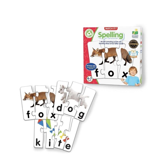 Match It! - Spelling - 20 Piece Learning Spelling Puzzle Kids Preschool 4-7 Ages - Picture 12 of 12